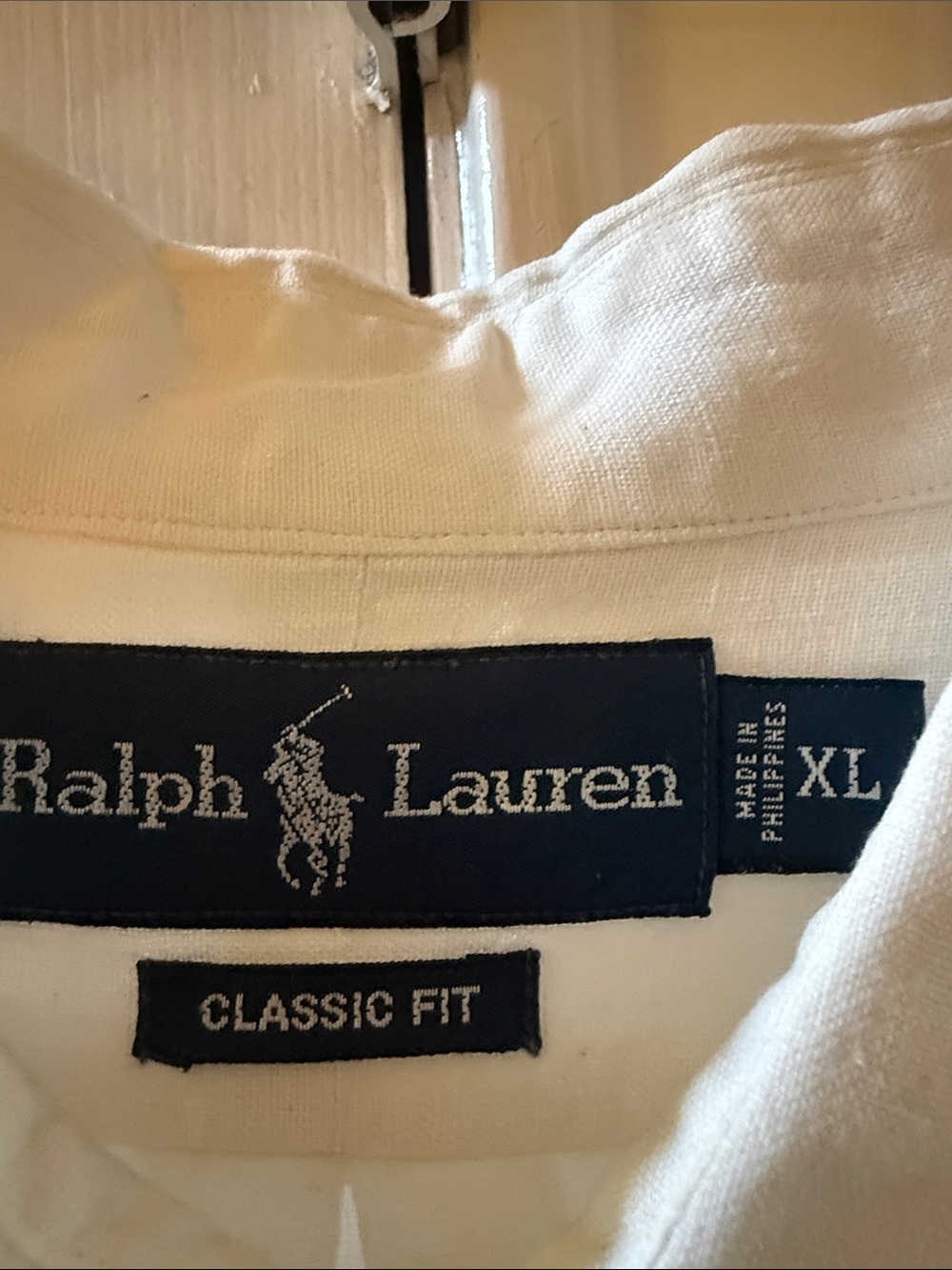 Polo by Ralph Lauren Men's White Button-Down Dress Shirt with Navy Pony - Picture 2 of 6
